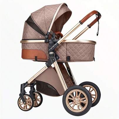 High Landscape Baby Stroller, Portable Folding Bidirectional Shock-Absorbing Stroller That Can Sit And Lie Down
