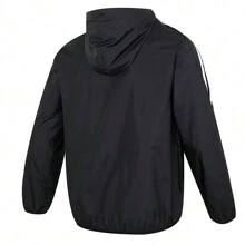 Adidas M 3S WV WB 男士连帽运动夹克 健身训练 舒适休闲外套 - 黑色 - 查看 2