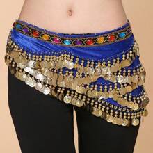 舞蹈服裝腹舞亮片流蘇裙,時尚的肚皮舞腰帶裙子