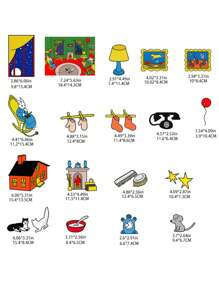 BELLKIDS 18 miếng/bộ bảng nỉ kể chuyện "Goodnight Moon", bộ nỉ, đồ chơi nỉ, đạo cụ biểu diễn câu chuyện, đồ dùng hỗ trợ đọc, nhãn dán đồ chơi nhồi bông, trò chơi đọc, đồ chơi giáo dục trẻ nhỏ, lớp học, nhà ở, công cụ giảng dạy - Nhiều màu - Xem 12