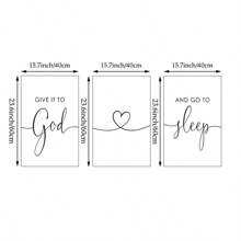 1/3pcs Give It To God And Go To Sleep Print Canvas Paintings Inspirational Quote Poster Religious Christian Wall Art Relaxing Trust Sleep Reminder Bedroom Decor Unframed - Multicolor - View 16