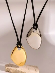 Uworld 1 chiếc vòng cổ dây sáp đen thời trang thu đông cho nữ hình bầu dục mặt dây chuyền áo len - JDN2407043 - Xem 9