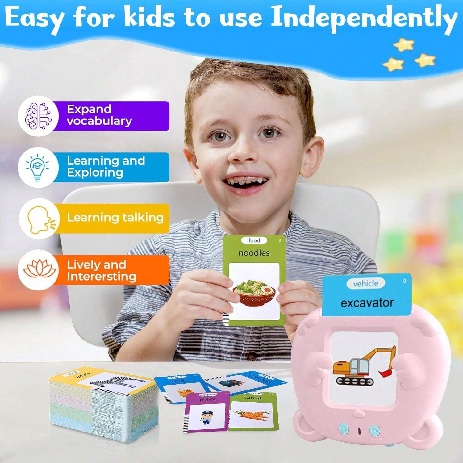 Audible educational toy with music for toddlers age 1 2 3 4 5 sight