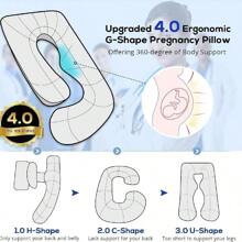 JOLLYVOGUE Cooling Pregnancy Pillows For Sleeping, U Shaped Full Body Pillow Pregnant Pillow, Maternity Pillow For Pregnant Women, Pregnancy Must Haves, Grey