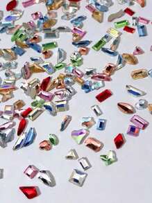 QPRETTY DU 100Pcs/500Pcs/600Pcs/1000Pcs 2-3Mm Mixed Shape Nail Resin Mini Flat Bottom Shape Drill 3D Nail Art Accessories Mixed Color Design Nail Decoration Nail Supplies Nails Nail Charms Nail Gems