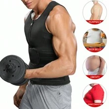 Neoprene Men's Sauna Sweat Vest Shapewear Waist Trainer Tummy Control Tank Top Body Shaper Fat Burner Abdomen Compression Workout Fitness Sports Gym
