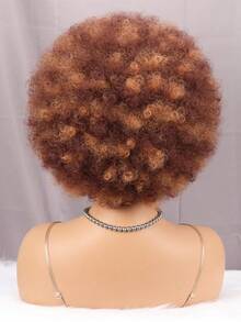 Tóc giả Afro xoăn đầu đinh - Kết cấu xoăn Kinky cao cấp, Kiểu tóc Afro ngắn, Tóc giả Afro màu nâu pha trộn, Mềm mại và thoáng khí - Màu nâu ombre - Xem 5