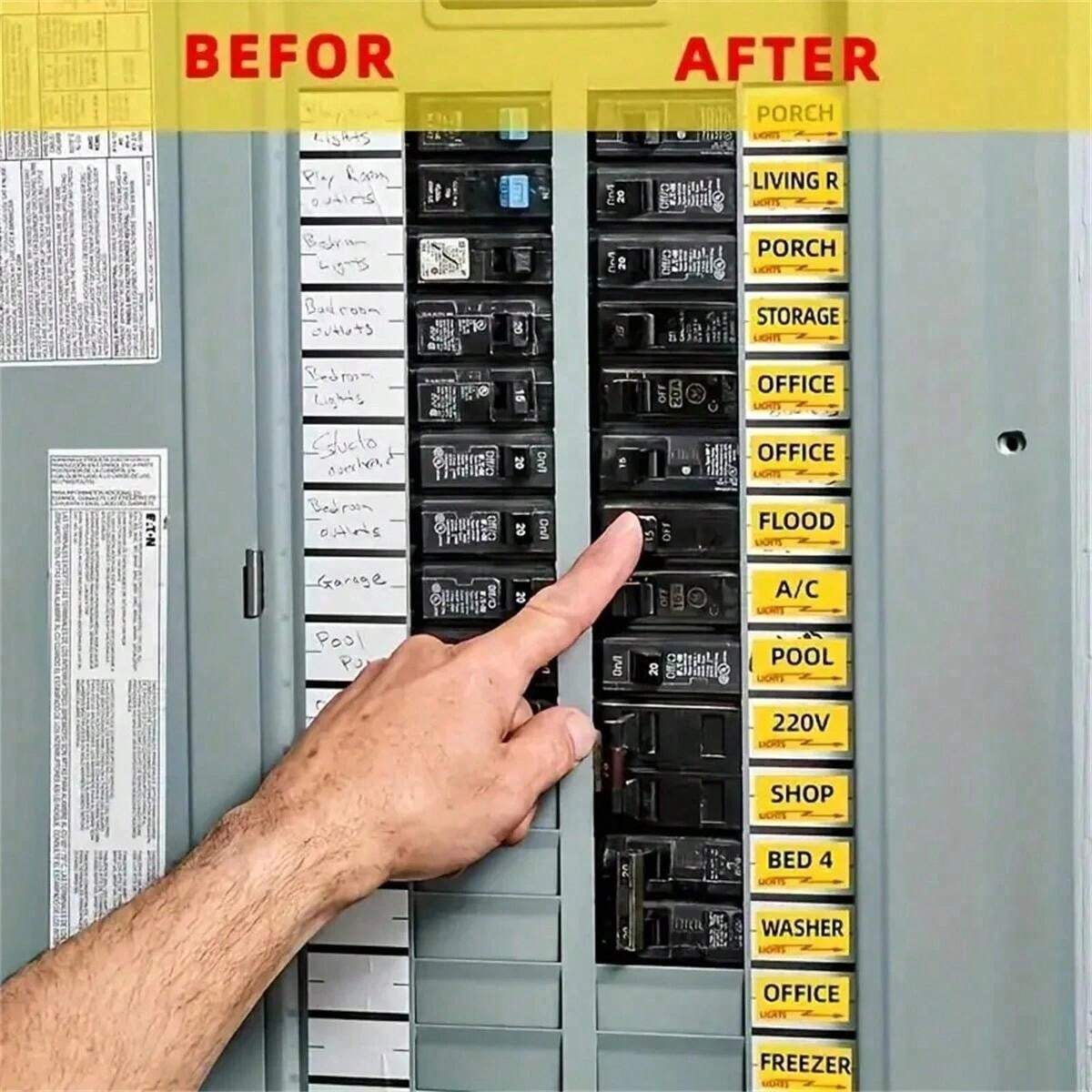 258pcs 2Set, Electrical Box Panel Labels, Circuit Breaker Catalog