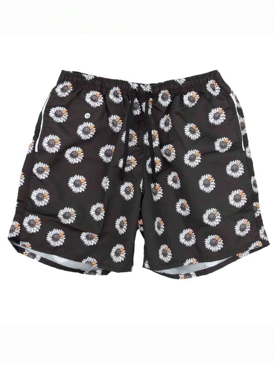 Bermuda Masculina Piscina Estampado Desenho Animado Moda Praia Verão Tactel Seca Rápido