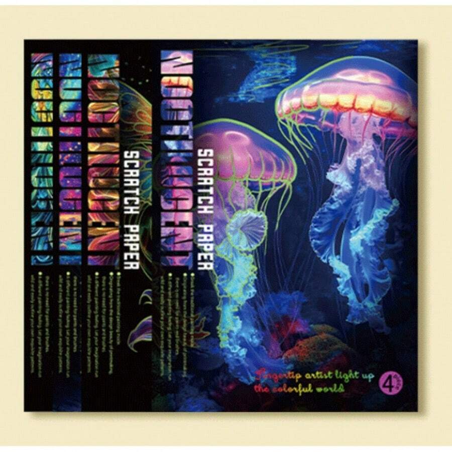 GlowInTheDark Scratch Art Magical Adventure Whale, Peacock