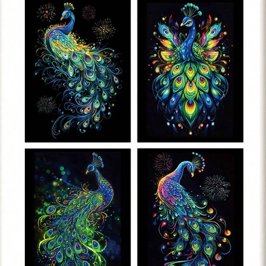 GlowInTheDark Scratch Art Magical Adventure Whale, Peacock