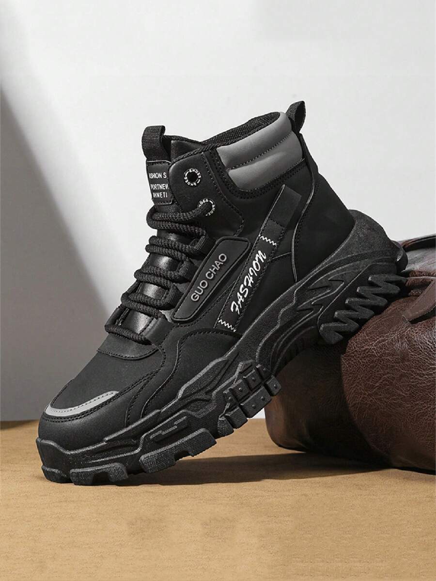 Sự kiện khuyến mại ngày lễ mới về năm 2024 Giá giày bốt nam, giày đi bộ đường dài, giày bốt cổ cao, giày cưỡi ngựa bằng da, giày leo núi màu đen, giày thể thao đi tuyết, giày bốt, giày bốt mô tô, giày bốt thời trang, giày bốt hàng hóa, giày đi bộ đường dài ngoài trời, giày da phối màu cổ cao hợp thời trang - màu đen - Xem 1