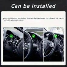 通用汽车手机支架 - 易于安装，防滑仪表盘夹，适用于手机，耐用 ABS 材料，无需电池 - 黑色 - 查看 10