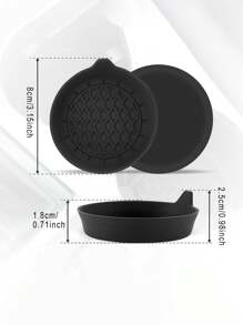 Car Silicone Cup Holder Pad, Black Round Non-Slip Waterproof Coaster Mat For Vehicles