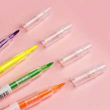 6 支创意双头双色记号笔、学习突出显示文本标记笔、日记涂鸦绘图画笔笔 - 彩色 - 查看 3