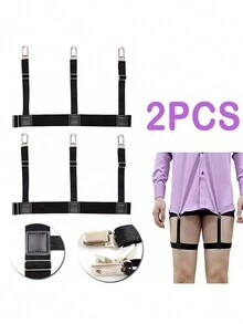 2 chiếc kẹp cổ áo sơ mi chuyên nghiệp, kẹp cổ áo sơ mi Unisex, không nhăn, dây đeo áo sơ mi - đai nịt bụng kẹp áo sơ mi - Xem 5