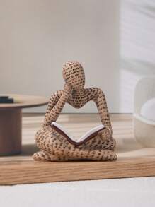 1pc Resin Abstract Reading Person Ornament Home Decoration - Multicolor - View 7