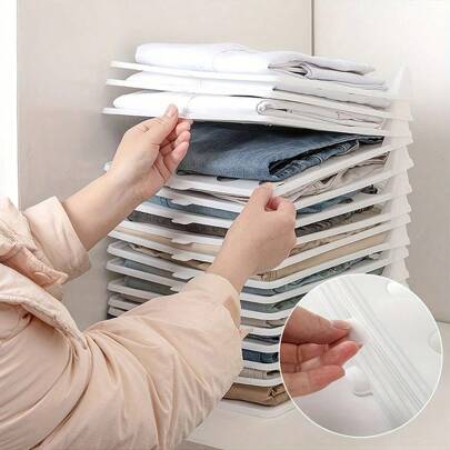 1pc Multi Functional Clothing Folding Board, Creative Wardrobe Storage Folding Board, Multi-Functional Home Folding Board, Shirt Long Sleeved Wrinkle Resistant Portable Folding Board, Wardrobe Organization And Storage, Bedroom Accessories