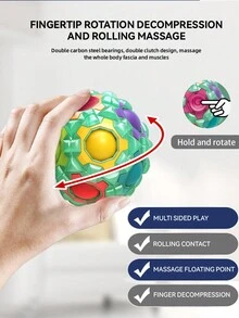 Bola de puzzle luminiscente mágica de arcoíris, rompecabezas de bola de inquietud, juguete colorido, para niños, niñas, adolescentes y adultos, juegos de puzzle que brillan en la oscuridad, bola de puzzle de cambio de color, regalo de Navidad y cumpleaños - Multicolor - Ver 6