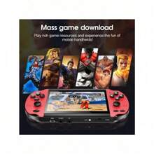 1 PC X7 Handheld Game Console With Pre-Load 3000+ Games Portable Video Games Support HDMI-Compatible Output & Double Player Classic Arcade Retro Game 8G 4.3 Inch Gifts For Kids Teens Birthday Gift, Perfect For Christmas, Halloween, And Thanksgiving Gifts - Red - View 1