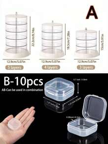 1pc Multi-Layer Rotating Jewelry Display Stand/Storage Box, Dustproof Transparent Storage Box For Organizing Earrings, Necklaces, Rings, Hair Accessories, Watches [Stair Style Display Rack For Perfume, Skincare, Cosmetics]