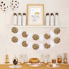 1 件牛奶和饼干生日派对装饰品，饼干牛奶生日快乐派对花环横幅，饼干牛奶生日派对装饰饼干和牛奶主题装饰品 - 彩色 - 查看 1