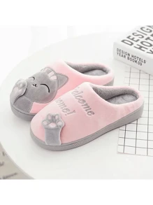Gato Cómodas Pantuflas Mujer Hombre Parejas - Rosa - Ver 4