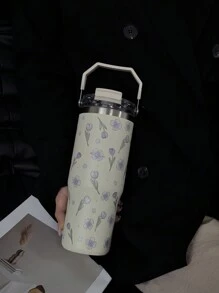 1 cốc giữ nhiệt Purple Tulip Series 900ml/33,44oz, giữ nóng/lạnh, cốc đựng nước dung tích lớn cho ô tô, bình đựng nước có quai xách và ống hút, hai lỗ uống, dùng khi đi du lịch và ngoài trời, cốc tập thể dục và thể thao, đáy phẳng, đồ uống quanh năm, quà tặng ngày lễ cho ngày tựu trường - Nhiều màu - Xem 4