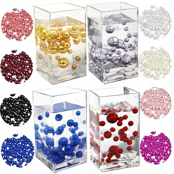 6050 piezas de perlas artificiales flotantes para relleno de jarrones - Bolas decorativas de plástico no poroso brillante para llenar jarrones - Ideal para decoración de bodas, fiestas, cumpleaños, aniversarios, Navidad - No incluye jarrón, requiere manualidades - Excelente regalo de decoración de llenado de jarrones para graduaciones