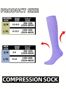 1Pair 6Pairs Compression Socks Women Best Rated Support Non Slip Travel Long Flights Medias Compression Christmas Gift Friend Mother Dad Work Athletic Gym Sport Running Hiking Cycling, Cozy - Multicolor - View 5