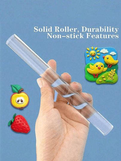Transparent  Acrylic Roller Rolling Pin Polymer Clay Art Craft Tool