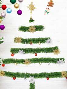 16 Ft Garland For Christmas Decorations, Non-Lit Green Soft Christmas Garland For Outdoor Or Indoor Use, Artificial Greenery Garland For Holiday Home Stairs Fireplaces Decor - 樣式1 - 查看 11