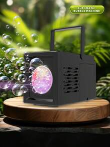 Juguete soplador de burbujas totalmente automático con múltiples agujeros, máquina de burbujas eléctrica rectangular portátil, regalo de juguete portátil para soplar burbujas al aire libre (no incluye baterías ni solución para burbujas)