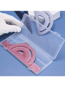 1 Set de herramientas de dibujo de metal con caja de almacenamiento, juego de medición para estudiantes, set multifuncional