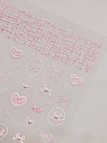 Beautizon Nailartlab 1片山茶花蝴蝶结美甲贴纸，半圆形仿珍珠装饰，DIY Y2K风格秋季美甲装饰3D美甲贴纸 - 彩色 - 查看 8