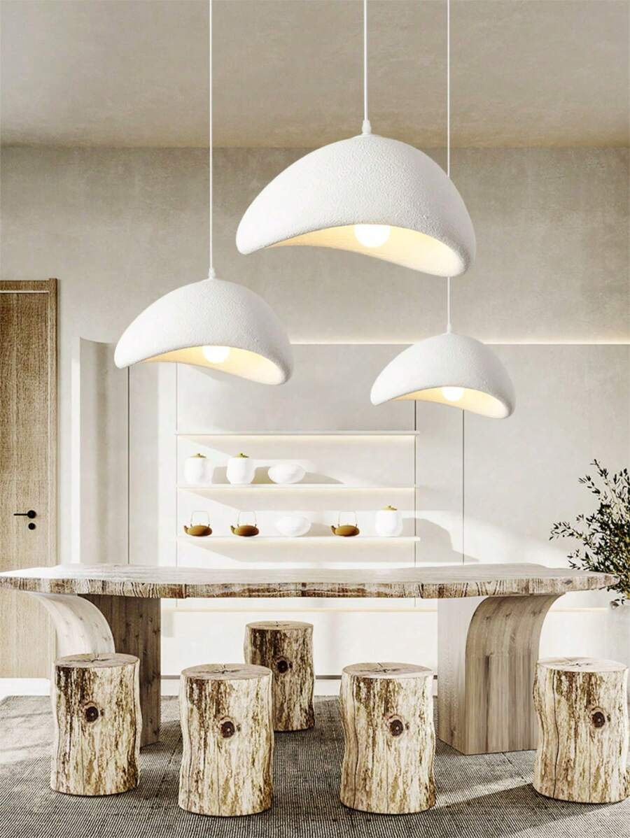 Designer Restaurant Pendant Light, Nordic Cream Style Living Room/Study/Bedroom Lamps, Creative Character Japanese Wabi-Sabi Single Head Bar Counter Lamp, Homestay Showroom Display Guidepost Lamp, Vintage Light Fixture, Excluding Light Source - Size - View 1