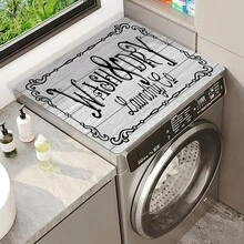 1 tấm thảm máy giặt in chữ cái tiếng Anh, chất liệu TPR phù hợp với đầu máy giặt & máy sấy - thư - Xem 8
