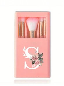 Bộ cọ trang điểm cầm tay có gương, in hình hoa chữ cái A-Z, bộ cọ trang điểm lông mềm, cọ trang điểm du lịch có hộp gương, bút trang điểm mini đa chức năng, cọ đánh nền, cọ đánh phấn mắt, dụng cụ làm đẹp cho người mới bắt đầu, hộp đựng cọ trang điểm, giá đựng cọ trang điểm bao gồm cọ trang điểm, quà tặng tiện lợi cho bé gái, bộ dụng cụ trang điểm lý tưởng, đồ dùng du lịch cầm tay cần thiết. - Hồng - Xem 7