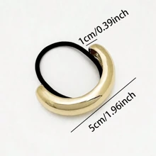 3pcs Gold Metal Headbands, Elegant, Versatile, Stretchy Ponytail Holder Hair Accessories For Women.