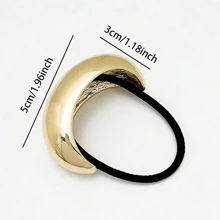 3pcs Gold Metal Headbands, Elegant, Versatile, Stretchy Ponytail Holder Hair Accessories For Women.