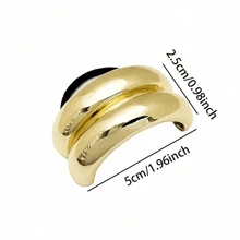 3pcs Gold Metal Headbands, Elegant, Versatile, Stretchy Ponytail Holder Hair Accessories For Women.