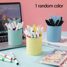 1 个创意水果形笔筒，大容量存储多功能笔筒，适用于办公室、学校和家庭，1 种随机颜色 - 彩色 - 查看 10