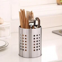 2PCS Stainless Steel Cutlery Stand Kitchen Sink Tidy Utensil Holder Rack Drainer - Silver - View 3