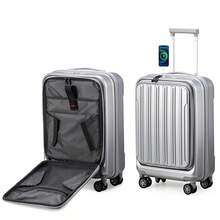 Maleta de mano expandible de 22 *14 * 9 pulgadas aprobada por aerolíneas con puerto USB, maleta de ABS+PC de 20 pulgadas con compartimento frontal, ruedas dobles giratorias, candado TSA, accesorios de viaje, ropa de viaje, artículos de aeropuerto, bolsa de equipaje, ideas de regalo de Navidad para mujeres y niñas, regalos de Navidad para mamá, amiga, regalos de Acción de Gracias, regalos de agradecimiento, regalo de cumpleaños para mamá - Plateado - Ver 1