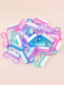 QPRETTY DU 1/5Pcs Nail Brush Plastic Handle Nail Brush Cleaning Brush Random Color Cleaner Nail Art Stiff Bristle Brush