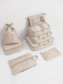 Bộ 8 khối đựng quần áo xương cá dày chống thấm nước, túi đựng đồ du lịch cho mẹ và bé - Be - Xem 8