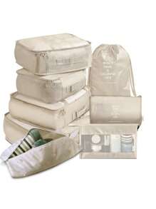 Bộ 8 khối đựng quần áo xương cá dày chống thấm nước, túi đựng đồ du lịch cho mẹ và bé - Be - Xem 7