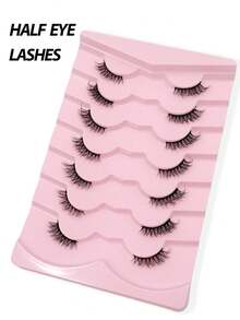 7 对半睫毛自然外观，柔软纤细短假睫毛，眼尾延长，适合初学者眼妆可重复使用 - 眼尾拉長款 - 查看 6