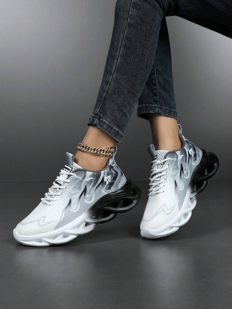 Women's Casual Breathable Gradient Color Mesh Sports Sneakers, Versatile For Spring/Summer, Unisex