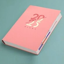 2025 年 1 月至 12 月计划本带英文内页笔记本 A5 PU 皮革封面学校日程计划本每周和每月日记本组织者学习办公用品文具 - 彩色 - 查看 26